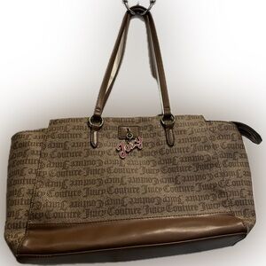 Juicy Couture Tan and Brown Logo Tote